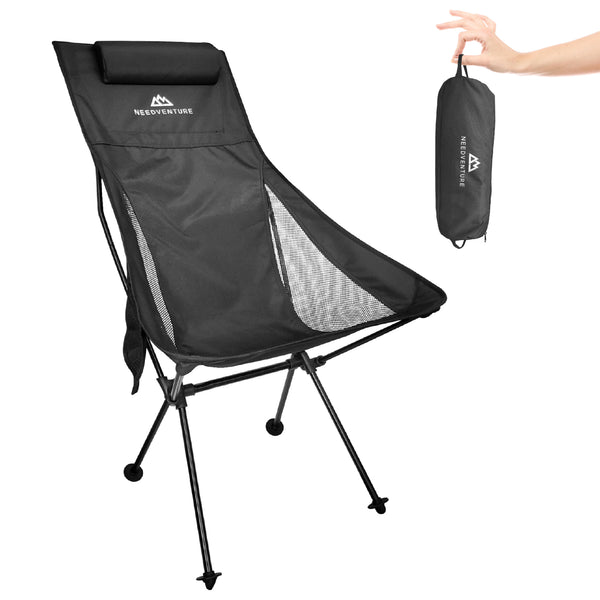 Portable Camping Chair - Large - Black