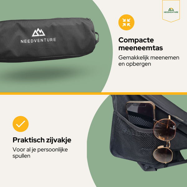 Portable Camping Chair - Large - Black