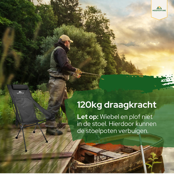 Portable Camping Chair - Large - Black