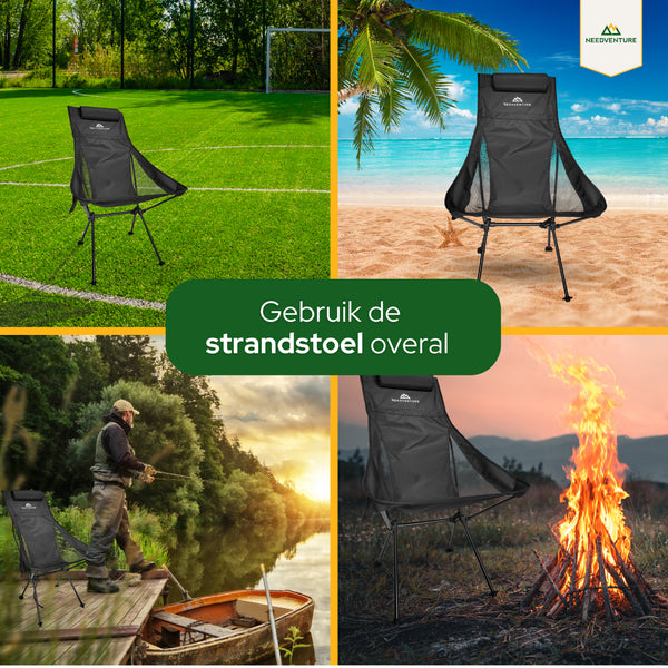 Portable Camping Chair - Large - Black