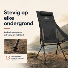 Portable Camping Chair - Large - Black