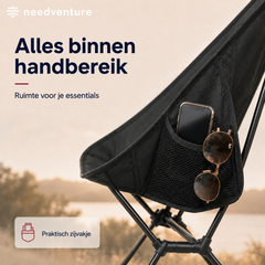 Portable Camping Chair - Large - Black