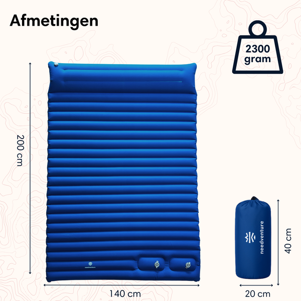 sleeping mat 2 person - 10 cm blue