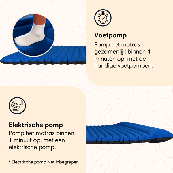 sleeping mat 2 person - 10 cm blue