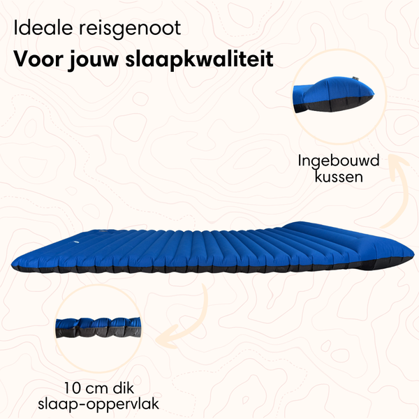 sleeping mat 2 person - 10 cm blue